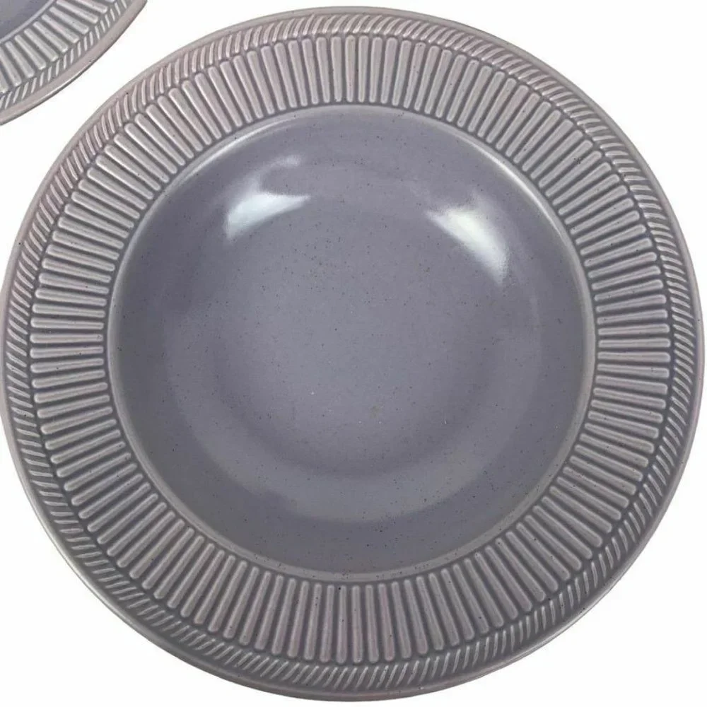 Tabletops Unlimited Venezia Coupe Soup Bowls Set of‎ 2 Speckled Lavender Ribbed